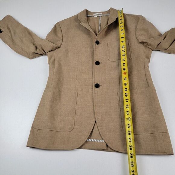 Club Monaco Beige Tan Wool Blazer Jacket Mens Size Medium Button Up - Picture 4 of 12